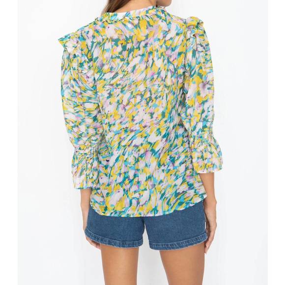 NEW CABALLERO julia top in feather strokes - Picture 3 of 4